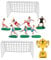 TOYANDONA 1 Set Mini Football Goals for Cake, Plastic Football Cake Decorations for Boys - Miniature Dollhose Toy with 7 Players Figures 1 Trophy 2 Net - Sports Theme Birthday Party Supplies for Kids