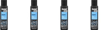ISANA MEN DEOSPRAY FRESH mit 24h Deoschutz 4 X 150 ml + Purelife Sticker