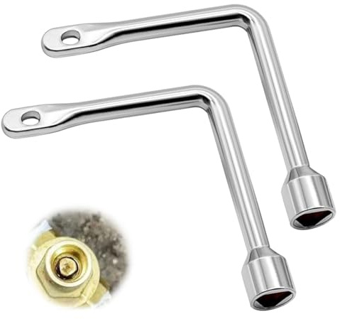 SJQBAINING 2Pcs Practical Bin Key Triangle Keys, Metal Triangle Key, L-Type Spanner Key for Utility Access, Garbage Bin, Gas/Electric Box ElevatorDoor Cabinet Water Meter Valve
