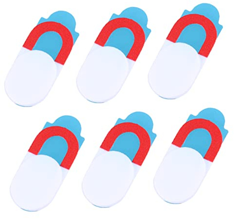 OFFIGAM 6PCS Oval Webcam Cover Slider Privacy Protectors for Laptop Tablet Phone Durable Compact Self Adhesive Camera Shutter Stickers White with Red Frame for Security and Peace of Mind