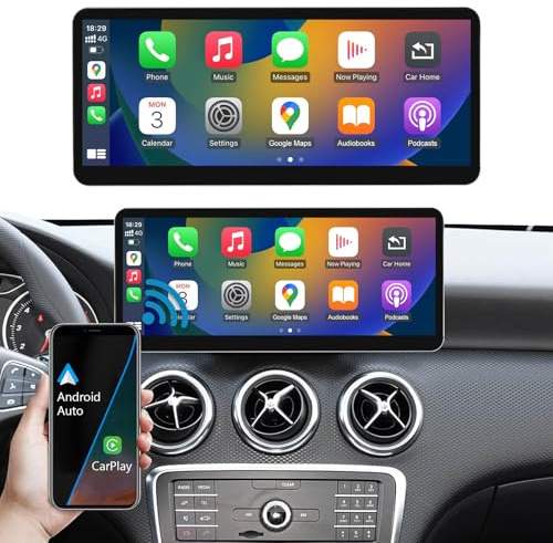 Ninetom Radio para Coche de 12,3 Pulgadas con CarPlay/Android Auto/Mirrorlink/GPS para 2016-2018 Mercedes Benz A GLA CLA Clase W176 C117 X117 X156 con NTG 5.0/5.1/5.2, navegación, DSP Integrado