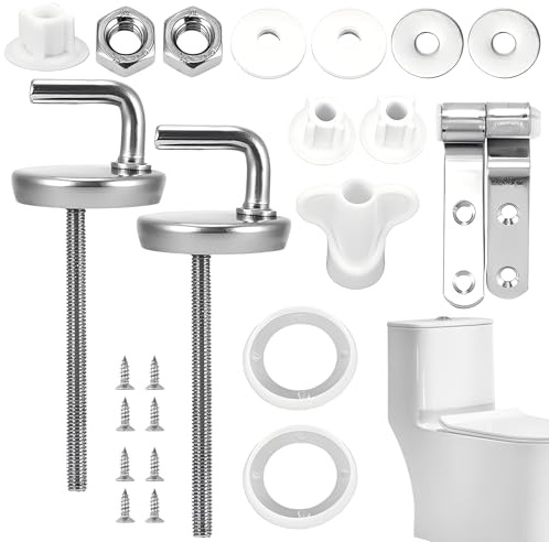 WC Sitz Befestigung, Toilettensitz Befestigung Ersatzteile Edelstahl Toilettendeckel Halterung WC Sitz Befestigungsset Toilettenscharniere für Abdeckung Toilettensitz Reparaturteile