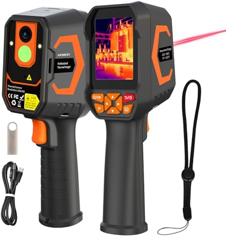 Wärmebildkamera Thermal Kamera 512x384 Auflösung mit SuperIR, AIOMEST Professionelle Infrarotkamera mit 2MP Camera,＜50 mK, PC 2D/3D Wärmebild Analyse, Messbereich -20℃ bis 550℃, für Leckagesuche