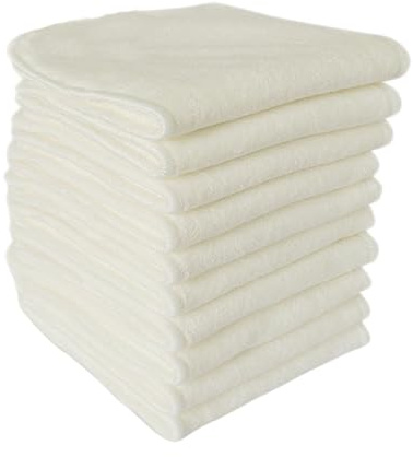 NOLITOY 6 piezas Pañales para Fibra de Bambú Natural Lavables y Reutilizables Color Beige Absorbentes y Cómodos