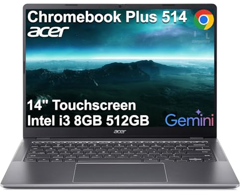 Acer Chromebook Plus 514 Laptop, 14 Touchscreen, Intel i3-N355, 8GB/512GB