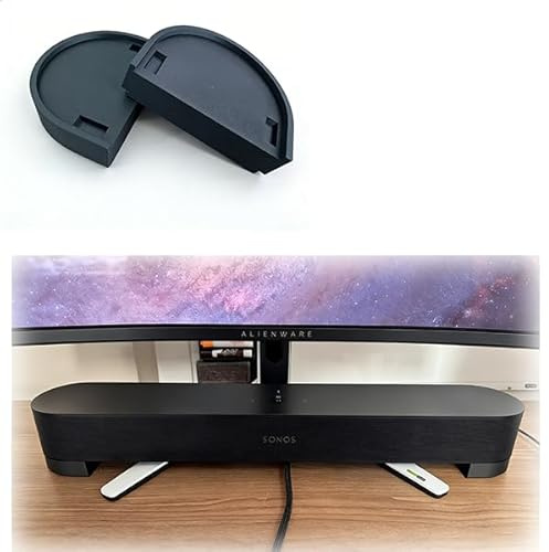 Soundbar Raise Stand Set - Adjustable and stackable raise stands, compatible with most soundbar models, matte black finish, 2-pack