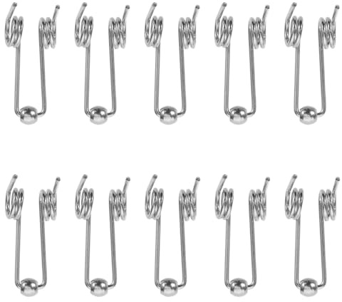 Lockenstabfeder 10 Stück aus Metall, Silber, Ersatzteil | Haarstyling Geräte, Hitzebeständig, für Selbstgemacht Anwendung zu Hause und Salon