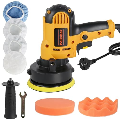 Poliermaschine Auto 700W, Exzenter Poliermaschine Set, 600–3700RPM Variable Geschwindigkeit Leichte Auto Poliermaschine für Polieren, Wachsen und Kratzerentfernung