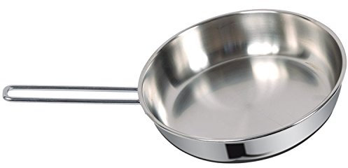 Padella con manico lungo in acciaio inox 18/10 con triplo fondo cm 22 made in italy