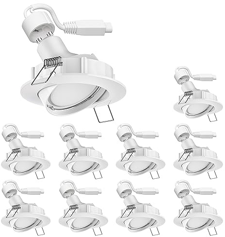 ledscom.de LED Decken-Einbaustrahler DEX schwenkbar GU49,14W je 450lm warm-weiß rund 84mm Ø Lochkreis ca. 72-80mm Ø 10er Set