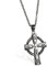 JewelryWe Schmuck Edelstahl Klassische Irish Celtic Knot Irischen Knoten Keltisches Kreuz Anhänger mit 55cm Kette, Halskette für Herren, Schwarz Silber