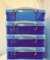4 x Really Useful 4 Litre Storage Boxes Clear Plastic With Lid - Blue