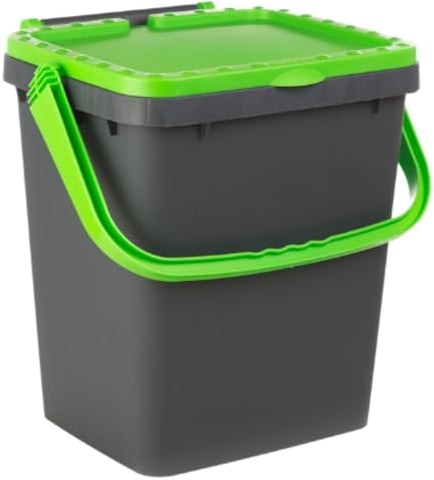 Ecoplast | Poubelle pour collecte différenciée 35 l, poubelle en plastique recyclée, vert, 43 x 36 x 43,5, fabriquée en Italie