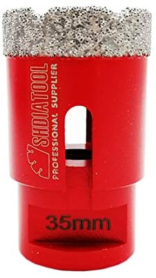 SHDIATOOL Punta per Trapano Diamantata 35mm Vacuum Brasato Foretto Diamantato per Porcellana Piastrella Granito Marmo Taglio a Secco