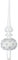 Magic Dekorierte Christbaumspitze Weihnachtsbaumspitze Glas 31cm Weihnachtsbaum Christbaum Spitze Deko Weihnachten Farbe: weiß
