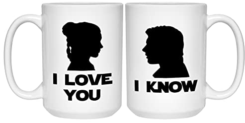 Couple Mug 15 oz I Love You I Know Mugs 2 Pack Mrs and Mr Cup Set, Gift Idea for Couples Wedding Engagement Husband Wife Valentines Day Presents, White…