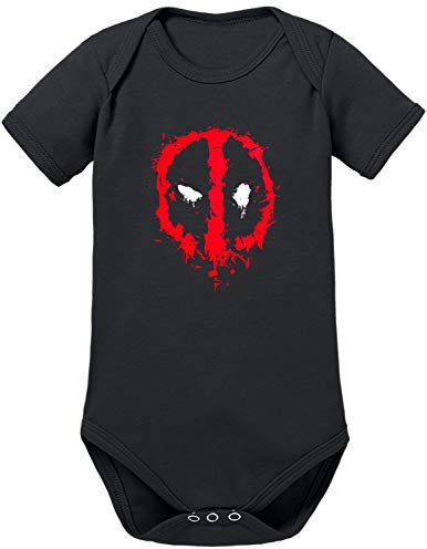 Deadpool Logo Baby Body 56 Schwarz