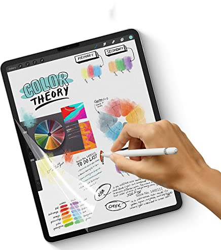 Thorani 2 piezas de película para escribir y dibujar con tacto de papel, compatible con Apple Pencil y Face ID Apple Para iPad Pro 12.9 (2022/2021 / 20/18)