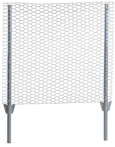 ESTEXO Zaun-Set Komplett-Set Sechseckgeflecht Zaun Draht Hasendraht Drahtzaun Drahtgeflecht 6eck Gartenzaun Drahtgitter mit Pfosten (Verzinkt / 25 mm / 0,75 x 25 m)