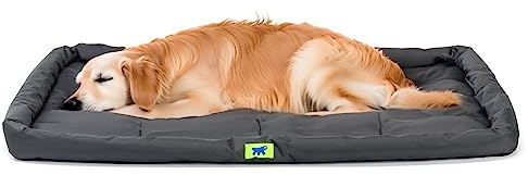Ferplast Hundekissen Hundesofa Hundebette für Große Hunde Hundekorb Bezug Orthopädisches Hundebett Hundematratze Waschbar Hundematte Wasserdicht 107 x 66 x 5 cm. Schwarz