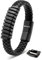 SERASAR Armband Jungen 17cm Schwarz Männer Leder Armreif Herren Lederband Herrenarmreif Armschmuck Schmuck Armkette Flecht Wickelarmband Kette Leather