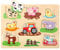 SOKA Wooden Farm Animals Peg Puzzles Toy Educational Montessori Developmental Jigsaw Puzzle Board Colourful Images for Learning Animals for Toddlers Kids Children 12 Months +