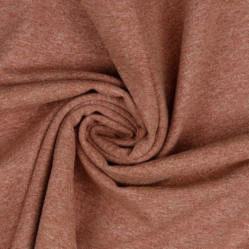 Jerseystoff Uni Meterware Tex Standard 100 zertifiziert 69 Farben zur Auswahl Uni + Meliert (M094 Henna Melange, 200 x 150cm)