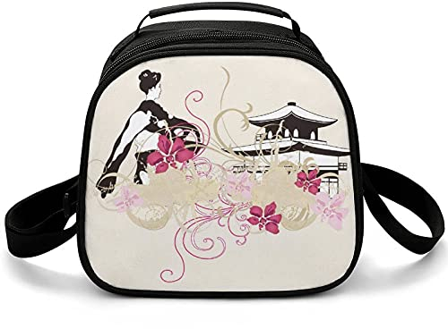 Tasche Für Das Mittagessen Japanisches Mädchen Geisha Auslaufsichere Schulbrottasche Jungen, Mädchen