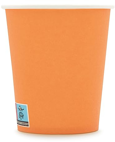 Wellsamed WELLSACUP 100 Stück Pappbecher 180 ml Terracotta-Orange, geeignet für Heiß- und Kaltgetränke, Coffee to Go, Business, Veranstaltungen, Party