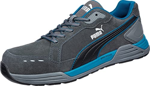 PUMA Safety AIRTWIST Low Chaussures de sécurité S3 ESD HRO SRC Embout en fibre de verre Protection anti-perforation antidérapante résistante à la chaleur sans métal pour homme, gris, 41 EU