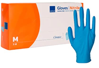ABENA Nitrilhandschuhe M, 100 Stück – Einmalhandschuhe Blau, handschuhe einweg, puderfreie & latexfreie – Einweghandschuhe in S, M, L & XL verfügbar
