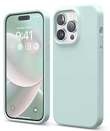 elago Liquid Silicone Case Compatible with iPhone 14 Pro Case (6.1), Premium Silicone, Full Body Protection - 4 Layer Shockproof Phone Cover, Anti-Scratch Soft Microfiber Lining (Mint)