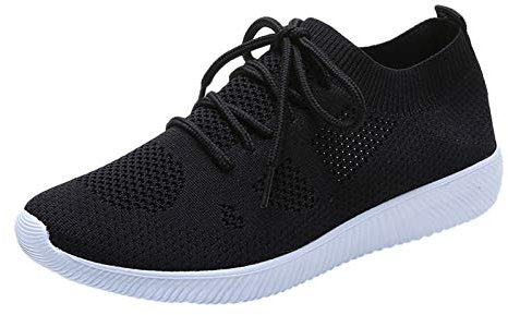 Damenschuhe 43 Gebraucht Schuhe Sport up Spitze Schuhe Sneakers Frauen atmungsaktive Outdoor-Mesh-Run Freizeit Frauen-Sneakers Schuhe Damen Gebraucht (Black, 40)