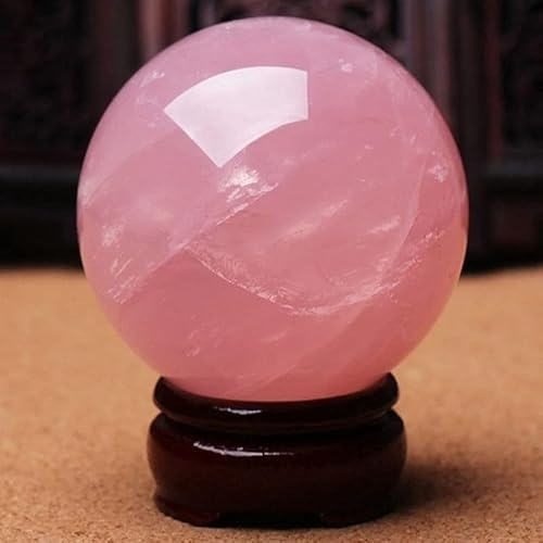 Natürliche Rosa Rose Magic Quartz Crystal Healing Ball Reiki Dekokugel 40 Mm Mit Ständer