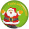 Kiwikatze Button Frohe Weihnachten Weihnachtsmann 37 mm Ansteckbutton Geschenkanhänger zu Weihnachten an Geschenkpapier oder als Deko oder Mitbringsel
