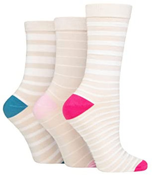 SockShop Wildfeet Ladies Bamboo Socks -Patterned Fun and Colourful Soft Breathable Socks Multipack of 3 Pairs