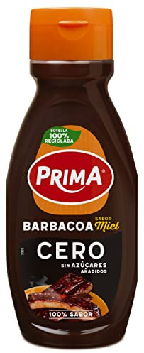 Prima salsa barbacoa Cero con sabor a miel. 420 g