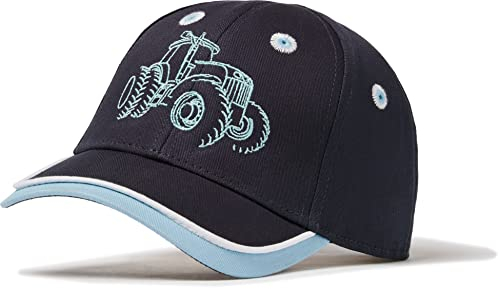 Kinder Cap : Traktor - Basecap Kappe Jungs Cap Kappe Mütze Trecker Traktor Bulldog Jungen Sport Mütze (Navy/Light Blue)