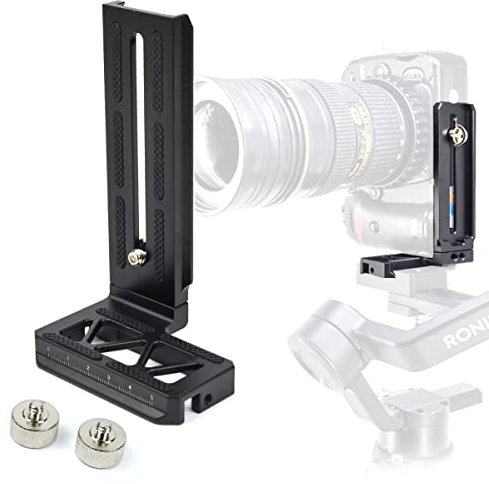 EaxanPic Alluminio L Staffa Ripresa Verticale Piastra a Sgancio Rapido per DJI Ronin SC Gimbal Stabilizzatore Treppiede Monopiede e Fotocamera