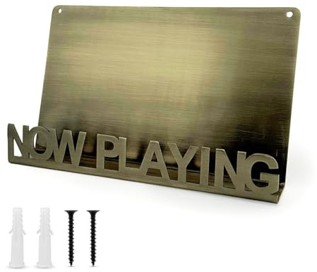 Hardware Haus Now Playing Vinyl-Schallplattenständer, Wandhalterung, Metall, stilvolle Wandhalterung, elegantes Messing-Finish, Albumhalter für Vinyl-Schallplatten