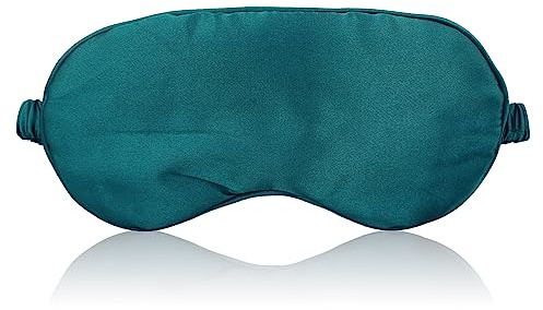 HXMJIED Antifaz para dormir, máscara de seda para dormir, máscara de ojos verde negruzco, máscara de sueño 100% seda, máscara de bloqueo de luz perfecta, con correa elástica, para noche, viajes,