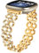 Miimall Armbänder Kompatibel mit Fitbit Versa 4 Armband, Legierung Metall Glitzer Strass Diamant Damen Ersatzarmband für Fitbit Versa 4/Fitbit Sense 2 -Gold