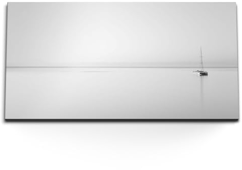 Paul Sinus Kunstdruck Bilder 120x60cm Ruhige See Segelboot Schwarz Weiß Fotografie