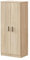 Scarpiera in Legno Rovere Canadese H 180 cm con 2 Ante e Ripiani Regolabili in Altezza, Mobile Multiuso e salvaspazio