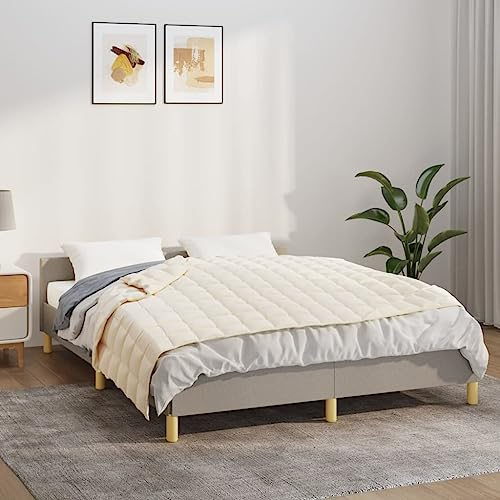Camerina Gewichtsdecke Hellcreme 135x200 cm 10 kg Stoff Classic Gewichtsdecke Anti Stress Therapiedecke