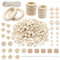 TOAOB Holzperlen zum Auffädeln Natur 147 Stück Holzperlen und holzringe zum basteln Set Holzkugeln mit Loch Makramee Zubehör für DIY Schmuck Herstellung