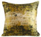 THE-TINOART Sun Gold & Black Jacquard Kissenbezug, 61 x 61 cm, luxuriös, bestickt, dekorativ, wendbar, mit Metallic-Faden und Samtrückseite, elegante Heimdekoration