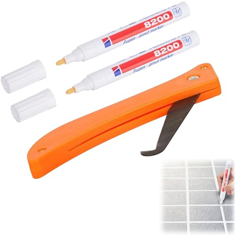 Pennarello per Fughe Piastrelle Bianco,2pcs Stucco per Fughe Piastrelle,Sbianca Rinnova Fughe Piastrelle,Penna per Piastrelle,Fughe Piastrelle Pennarello,Penna per Stucco Riparazione Piastrelle