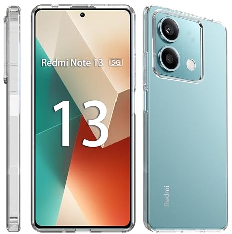 Fitudoos Hülle für Xiaomi Redmi Note 13 5G Hülle,Soft Schutzhülle Liquid Silicone hülle,Hochwertiges Silikon Premium TPU Handyhülle für Xiaomi Redmi Note 13 5G -Transparent.