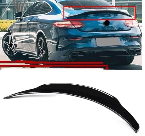 SANSHAOS Heckspoiler für Mercedes Benz W205 C205 Coupe C200 C300 C63 2017-2021, ABS Material, Schwarz, Dachspoiler, Heckflügel, Lippe, Auto Tuning